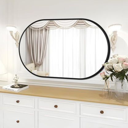 Fabuday Black Arch Bathroom Mirror for Wall - 20x28 Arched Mirror for Over Sink, Metal Framed Mirror for Hanging in Living Room, Bedroom, Entryway, Hallway