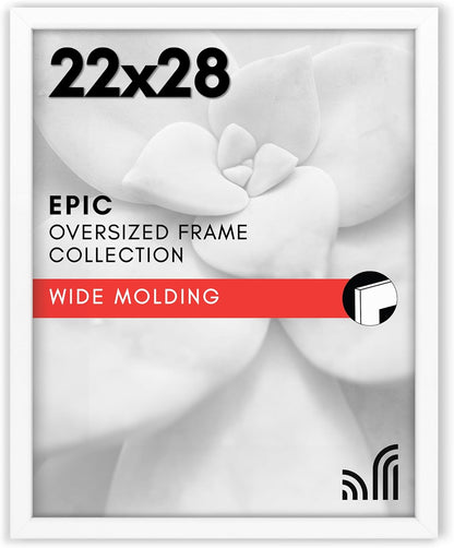 Americanflat 16x20 Picture Frame with Polished Plexiglass - Black Picture Frame - Wide Photo Frames Made of Engineered Wood for Vertical or Horizontal Wall Display - Epic Collection - Black - Colors A