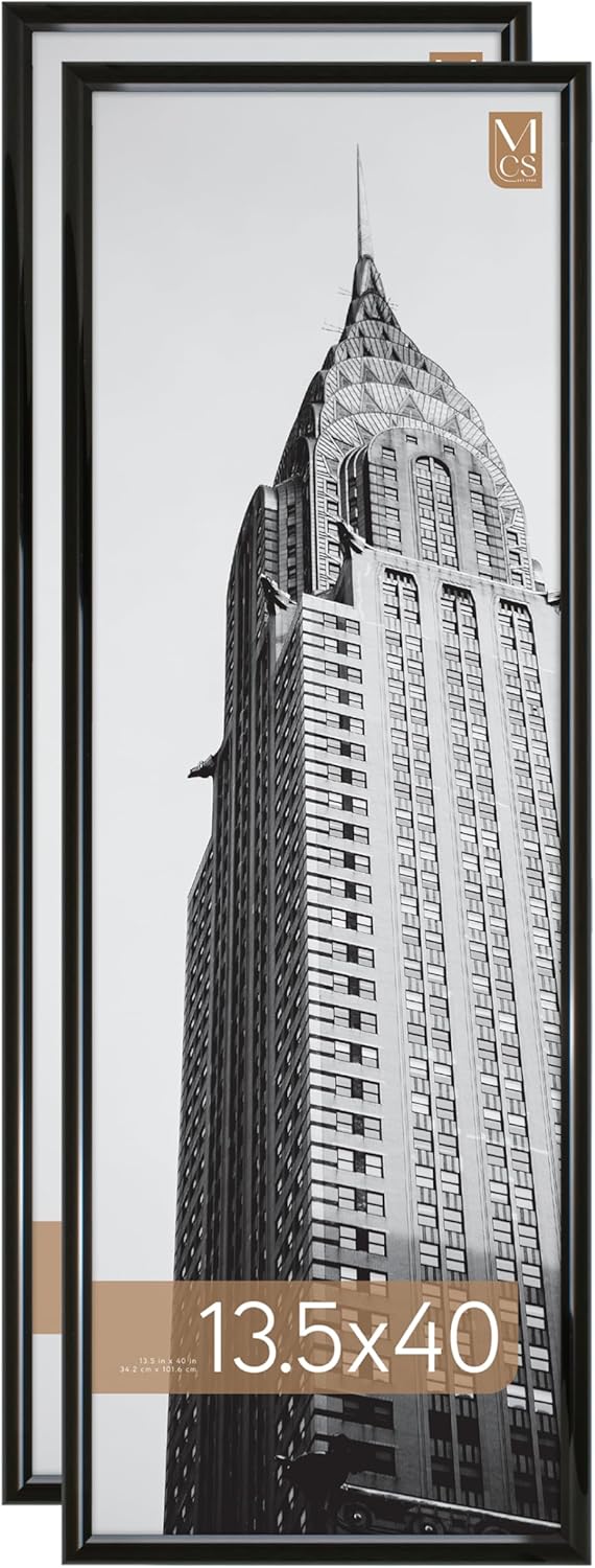 MCS Trendsetter 24x36 Poster Frame Black High-Gloss, Vertical & Horizontal Wall Hanging Large Picture Frame for Photos, Posters & Art Prints (1-Pack)