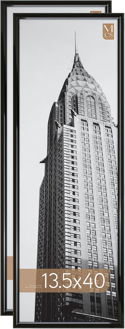 MCS Trendsetter 24x36 Poster Frame Black High-Gloss, Vertical & Horizontal Wall Hanging Large Picture Frame for Photos, Posters & Art Prints (1-Pack)