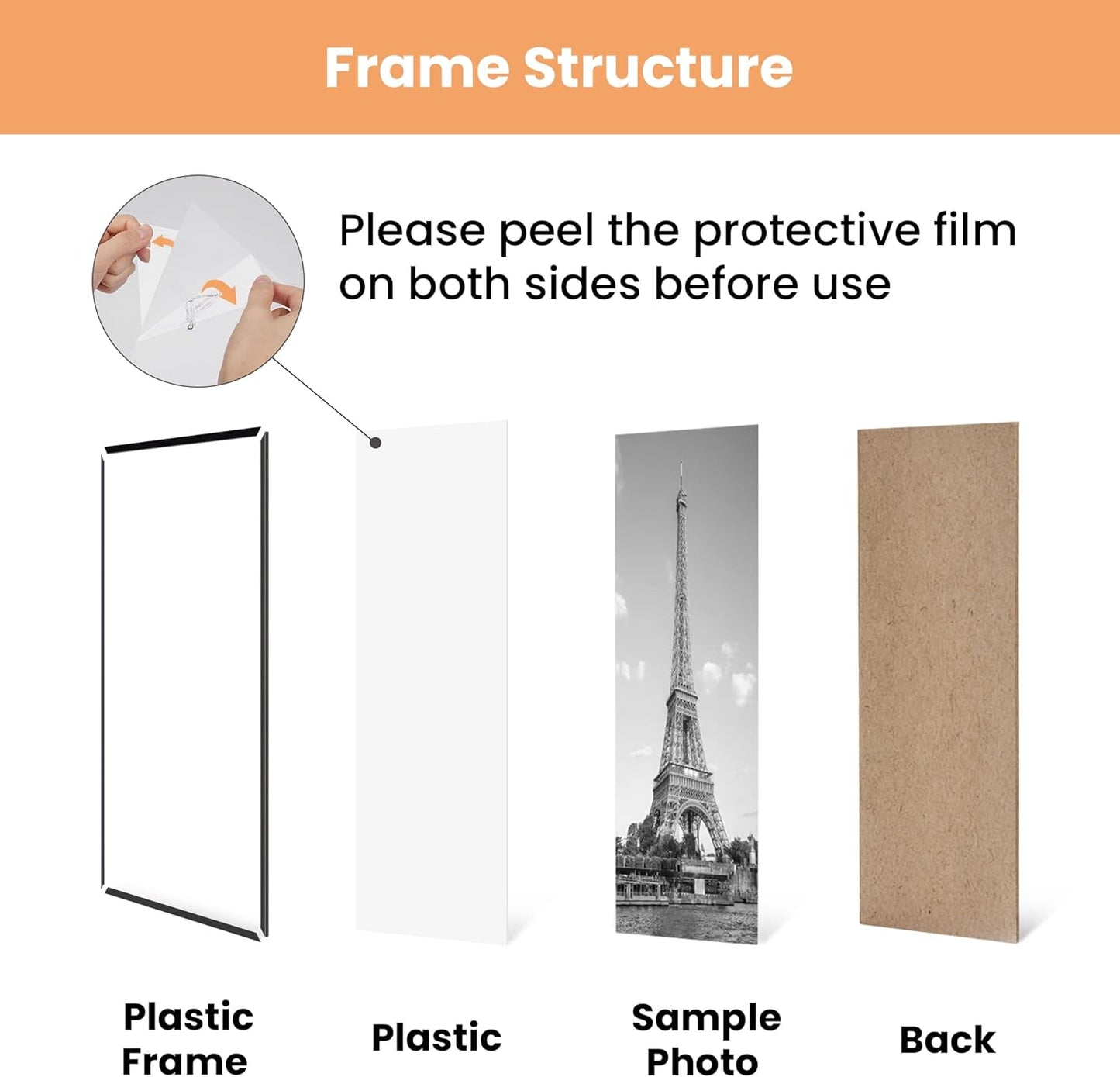 upsimples 18x24 Picture Frame Black 3 Pack, Scratch-Proof Poster Frames 18 x 24 for Photo Gallery - Slide-In Strips, Horizontal or Vertical Wall Mounting