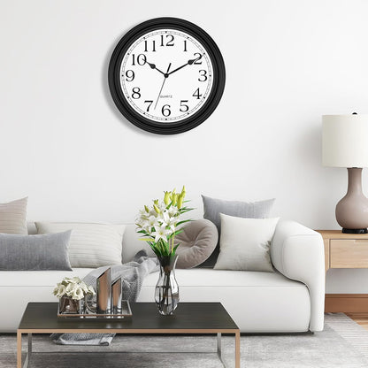 Foxtop Retro Silent Non-Ticking Round Classic Clock Quartz Decorative Battery Operated Wall Clock for Living Room Kitchen Home Office 12 Inch (Bronze)