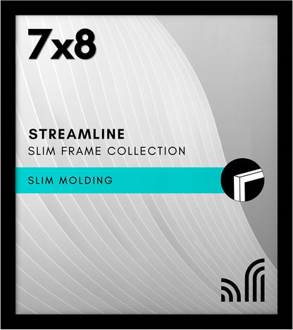 Americanflat 24x36 Poster Frame with Polished Plexiglass - Streamline Collection - Thin Border Picture Frame for Wall Display - Hanging Hardware Included - Black - Colors C