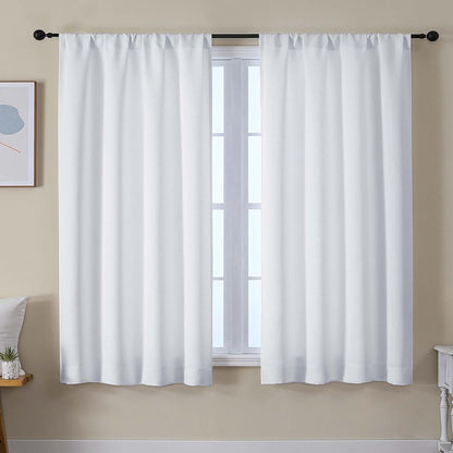 Simplebrand Ava Sage Green Blackout Curtains for Bedroom 63 Inch Length 2 Panels Set, Solid Thermal Insulated Energy Saving Rod Pocket Window Treatment Curtains Blackout Drapes, W40 x L63 Inch, Sage - Colors C