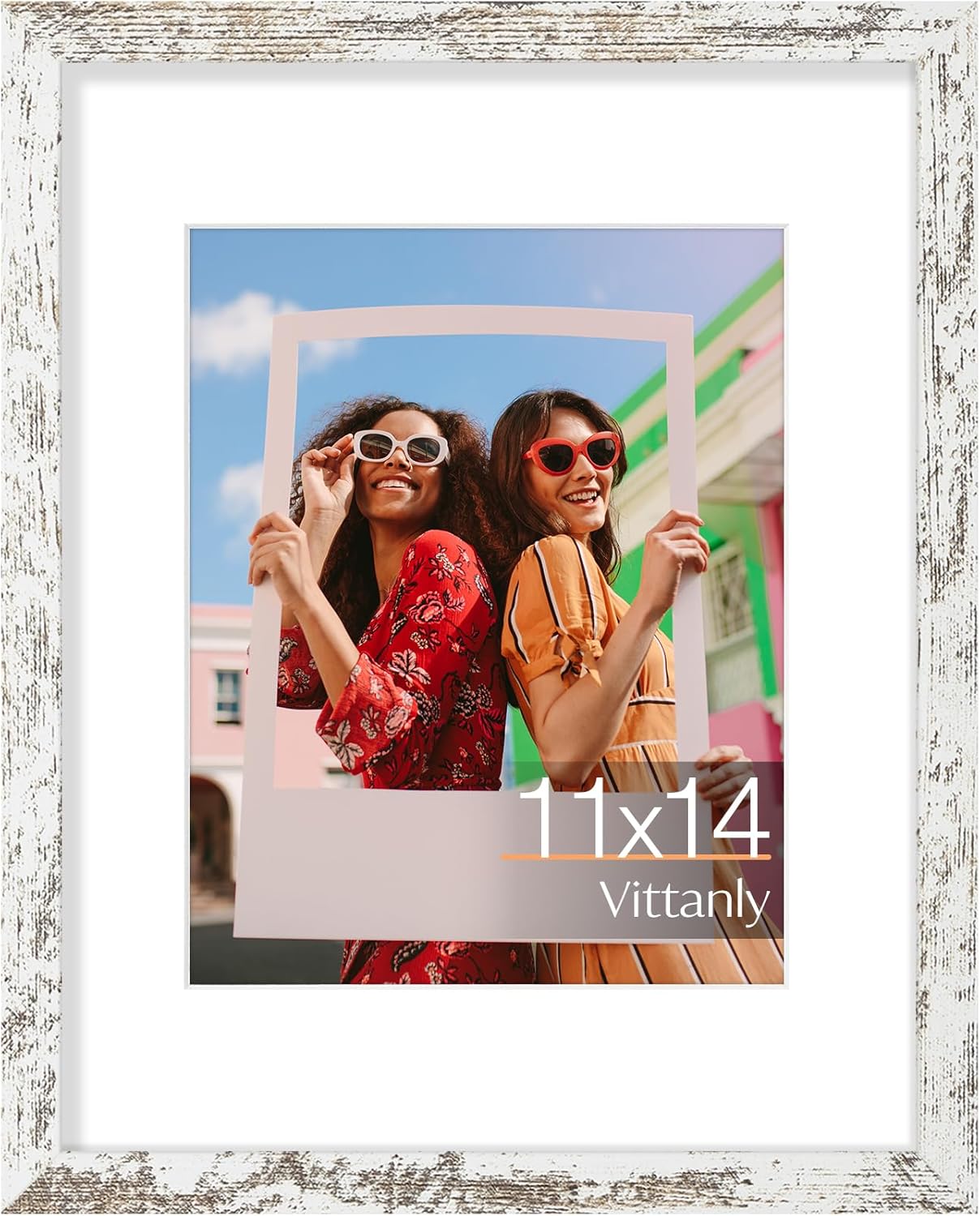 Vittanly 11x14 Picture Frame, Display Pictures 8x10 with Mat or 11x14 without Mat, Photo Frame for Wall Mounting, Black, 1 Pack - Colors B