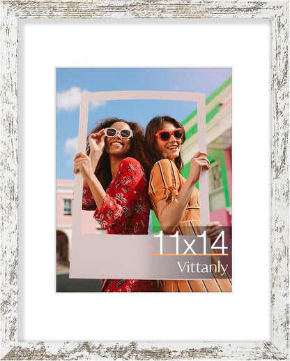Vittanly 11x14 Picture Frame, Display Pictures 8x10 with Mat or 11x14 without Mat, Photo Frame for Wall Mounting, Black, 1 Pack - Colors B