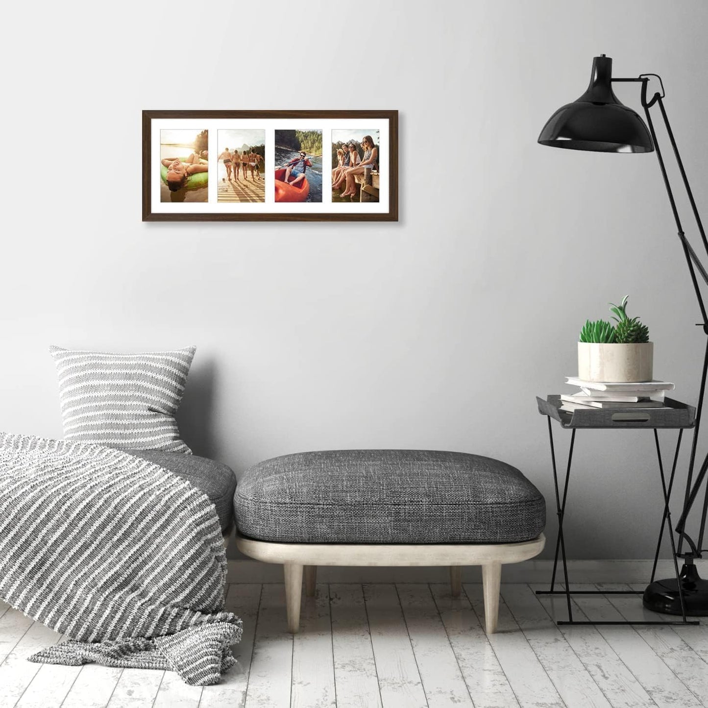 Americanflat 4x6 Collage Picture Frame with Shatter-Resistant Glass - Fits Five 4x6 Photos or Use as One 11x14 Picture Frame - Signature Collection - Collage Frames for Wall Display - Black