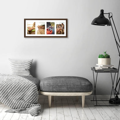 Americanflat 4x6 Collage Picture Frame with Shatter-Resistant Glass - Fits Five 4x6 Photos or Use as One 11x14 Picture Frame - Signature Collection - Collage Frames for Wall Display - Black