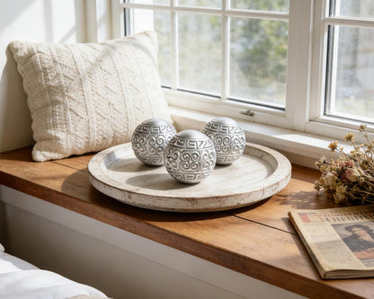 3 Pack Gold Decorative Ball for Centerpiece Bowls, 3 inch Orbs Spheres for Home Living Room Coffee Table Centerpieces Shelf Decoration