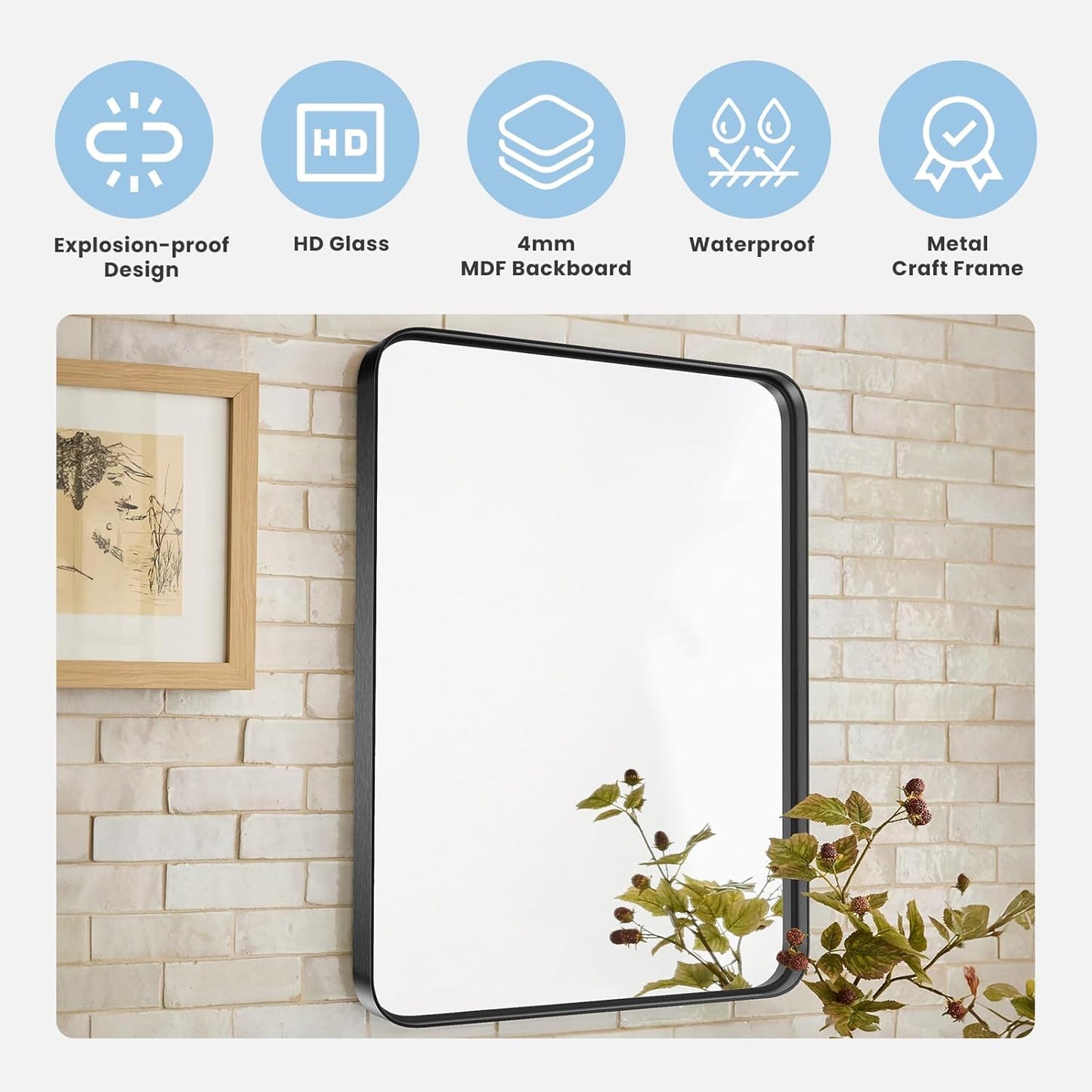 NEWBULIG Gold Round Wall Mirror 36 Inch, Bathroom Mirrors for Over Sink, Wall Decor for Bathroom, Entryway, Bedroom, Vanity