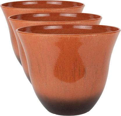 Classic Home and Garden Honeysuckle Resin Planters - Lightweight Indoor & Outdoor Plant Pots - UV-Resistant Plastic Flower Pots - Pot Planters for Flowers & Herbs (15" Distressed Copper)