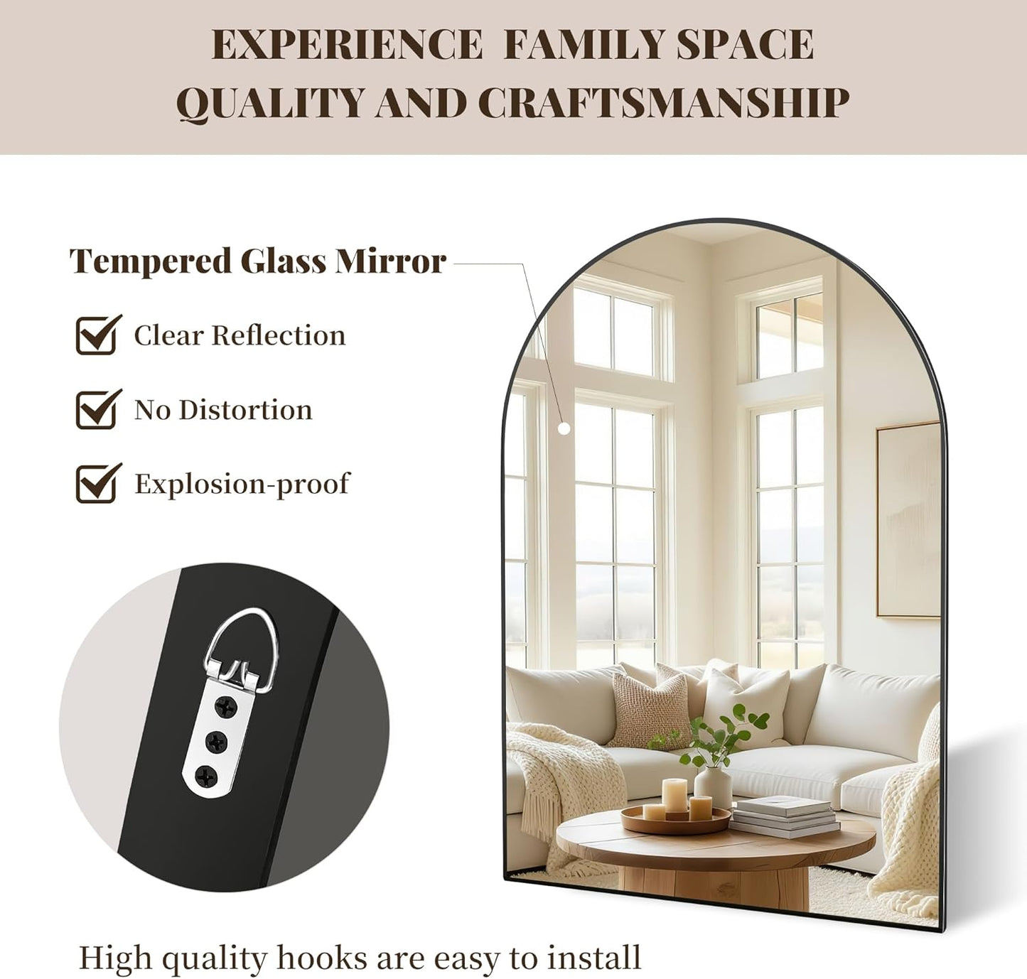 White Round Mirror 30 Inch, Circle Wall Mirrors for Bathroom, Bedroom Living Room or Entryway