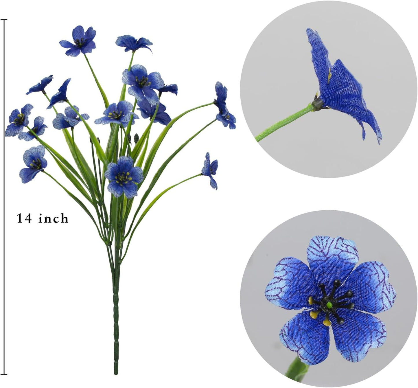 LikSoor 21 Bundles Artificial Outdoor UV Resistant Flowers No Fade Fake Outside Flowers Plastic Greenery Faux Shrubs Garden Porch Window Box Home Decoration(Purple)