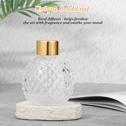 4 Piece Reed Diffuser Set, 3.5-4.2oz Empty Bottles and 20 Reed Sticks, Unique Design for Home and Office