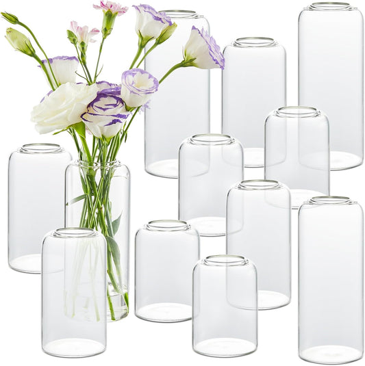 Glass Bud Vases Set of 24, Clear Flower Vase for Centerpieces, Small Vases for Flowers, Decor Centerpiece for Bathroom, Decorative Vases for House Warming