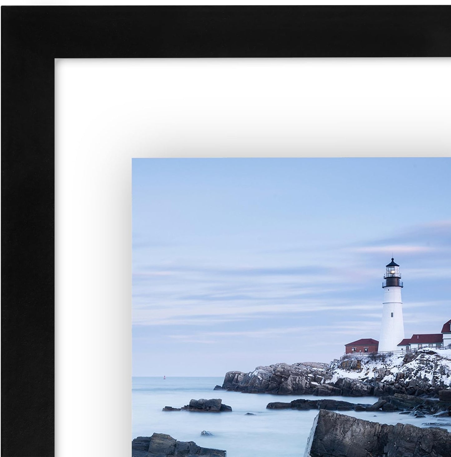 Americanflat 8.5x11 Floating Picture Frame with Polished Crystal-Clear Glass - Set of 2 - Use as 5x7 Frame or Display 4x6 Photo - Signature Float Collection - Photo Frames for Wall Display - Black