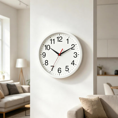 Rohioue Wall Clock Modern 8 Inch Battery Operated Silent Non Ticking Small Analog Clock for Living Room Office Home Bedroom Kitchen Bathroom(Black)