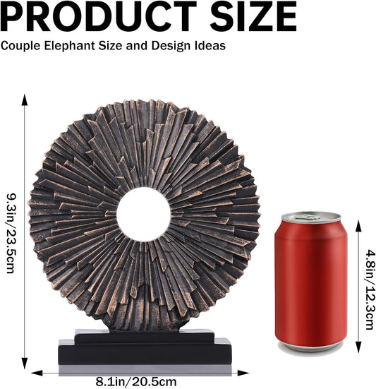 DOVDOV Gold Home Decor Sculpture, Unique Round line Statue, Modern Home Decor, Decorative Panel Statue Gold Decoration for Living Room TV Stand, Office, Bedroom, Dining Table Centerpiece.