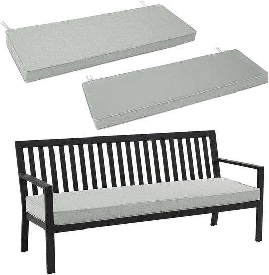 Outdoor Bench Cushion, Water-Resistant & Fade-Resistant, Porch Swing Cushions with Ties, Patio Furniture Seat Pads for Garden Loveseat Settee, Removable Cover Non-Slip Bottom, 48 x 16 Inch, Natural
