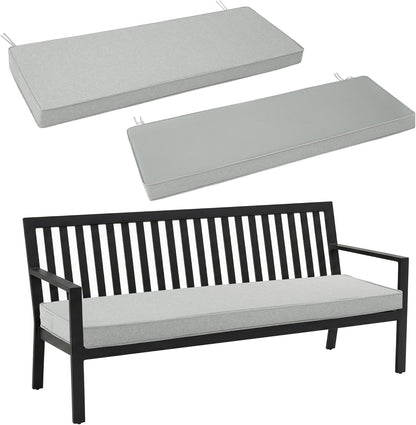 Outdoor Bench Cushion, Water-Resistant & Fade-Resistant, Porch Swing Cushions with Ties, Patio Furniture Seat Pads for Garden Loveseat Settee, Removable Cover Non-Slip Bottom, 48 x 16 Inch, Natural