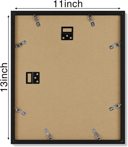 Vittanly 11x14 Picture Frame, Display Pictures 8x10 with Mat or 11x14 without Mat, Photo Frame for Wall Mounting, Black, 1 Pack - Colors A