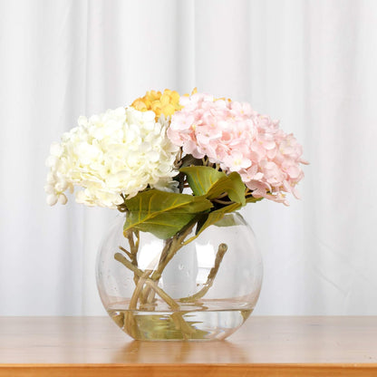 WGV Bowl Glass Vase, Diameter 6", Height 4.5", Open Width 4", (Multiple Sizes Choices) Clear Bubble Planter Terrarium Fish Bowl for Wedding Event Home Decor, 1 Piece (VBW0006A)