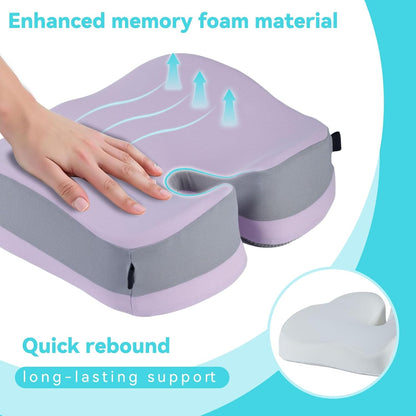 Seat Cushions for Office Chairs Wheelchair Cushion for Long Sitting Back Pain，Memory Foam Seat Car Computer Desk Chair Cushion，Coccyx Cushion for Tailbone Pain Relief Cushion Office Chair Black