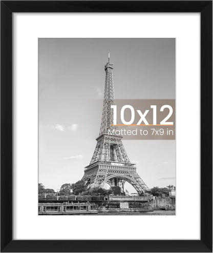upsimples 8x10 Picture Frame, Display Pictures 5x7 with Mat or 8x10 Without Mat, Wall Hanging Photo Frame, Black, 1 Pack - Colors A
