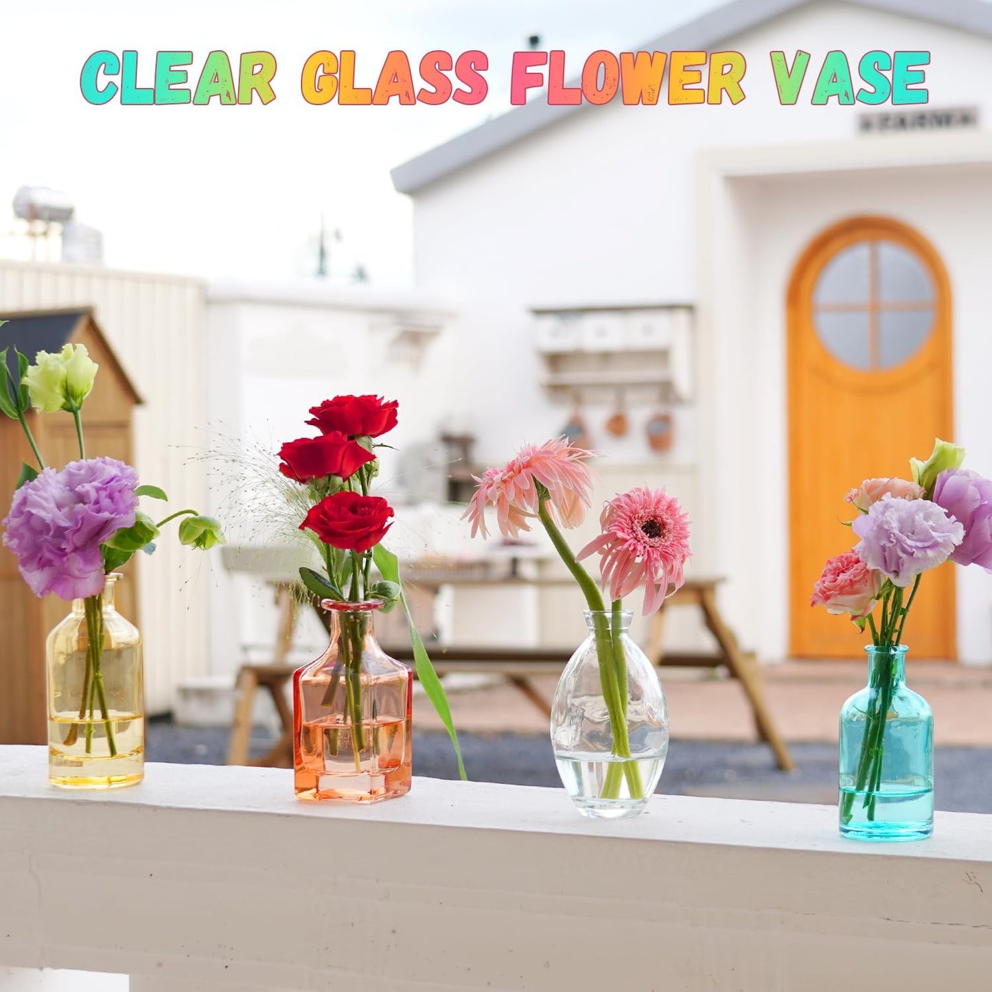 Bud Vases Set of 12, Clear Glass Bud Vase in Bulk, Small Vases for Centerpiece Mini Modern Flower Vase Transparent, Wedding Party Table Home Decor