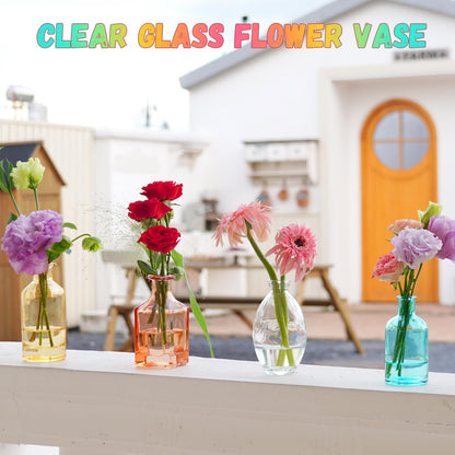 Bud Vases Set of 12, Clear Glass Bud Vase in Bulk, Small Vases for Centerpiece Mini Modern Flower Vase Transparent, Wedding Party Table Home Decor