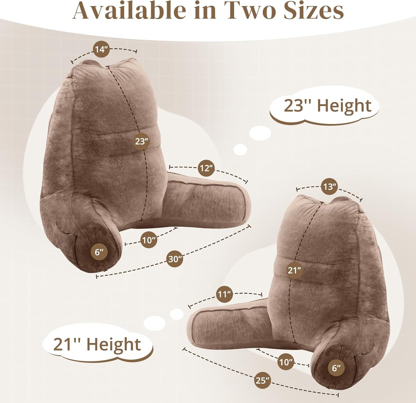 Sasttie Reading Pillows for Sitting in Bed Adult, Back Pillow Bed Sitting Up, Back-Rest Support Cushion for Sit Up on Couch, Sofa, and Floor, Dorm Essentials, Oeko-Tex Certified, Dark Grey