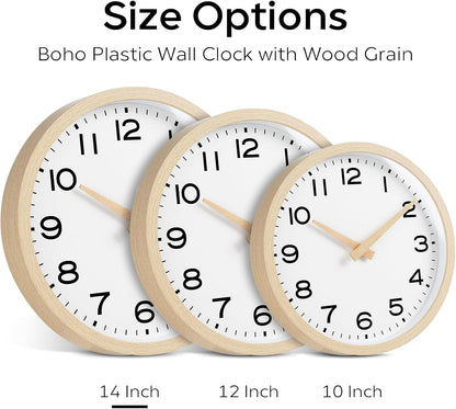 AKCISOT Wall Clock, Modern Small Wall Clocks Battery Operated 8 Inch, Silent Non-Ticking Analog Classic for Office, Home, Bathroom, Kitchen, Bedroom, School(Black)