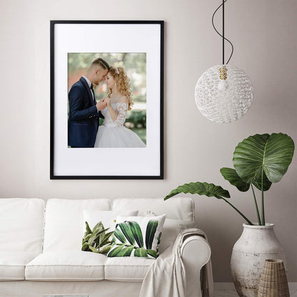 Egofine 12x16 Picture Frame Black, Covered by Plexiglass Made of Solid Wood, Display Pictures 9x12 and 11x14 with Mat or 12x16 Without Mat, for Wall Mounting Photo Frame - Colors B