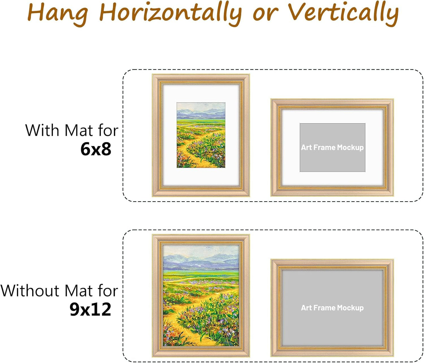 Golden State Art,11x14 Ornate Picture Frame for 8x10 Photo with Mat or 11 x 14 Prints without Mat,Real Glass Wall Display(Color:Green Gold)