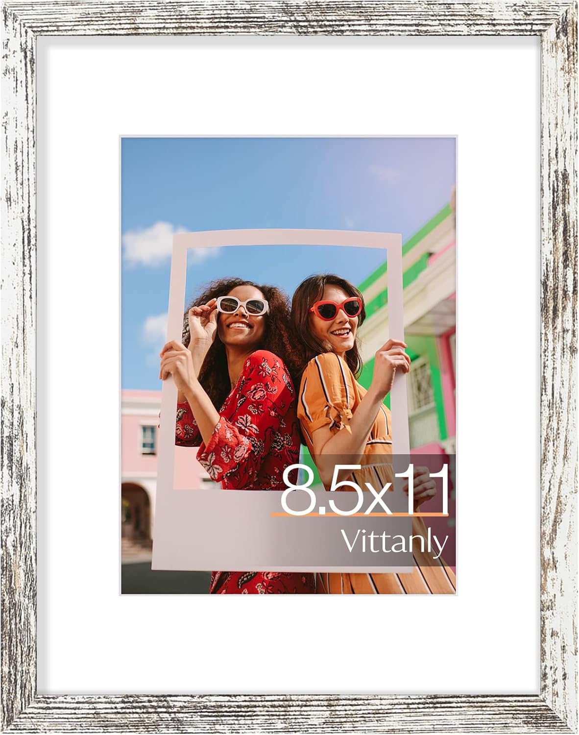Vittanly 11x14 Picture Frame, Display Pictures 8x10 with Mat or 11x14 without Mat, Photo Frame for Wall Mounting, Black, 1 Pack - Colors B
