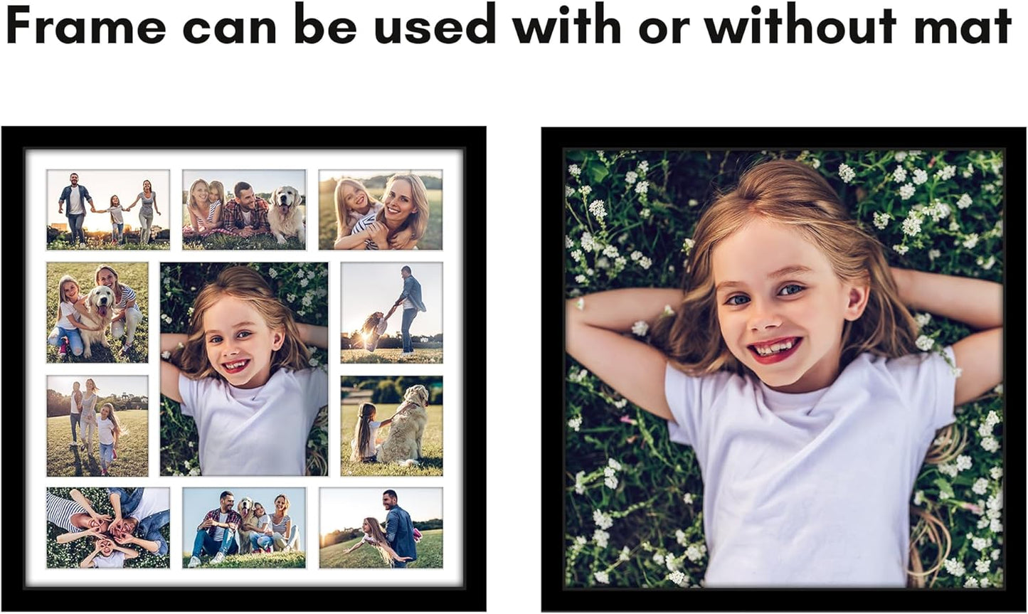 Americanflat 4x6 Collage Picture Frame with Polished Plexiglass - Multi Picture Frames Fit Sixteen 4x6 Photos or Use as One 18x26 Poster Frame for Wall Display - Signature Collection - Black