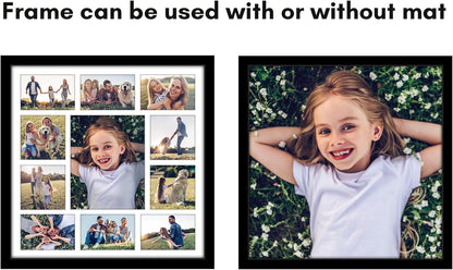 Americanflat 4x6 Collage Picture Frame with Polished Plexiglass - Multi Picture Frames Fit Sixteen 4x6 Photos or Use as One 18x26 Poster Frame for Wall Display - Signature Collection - Black