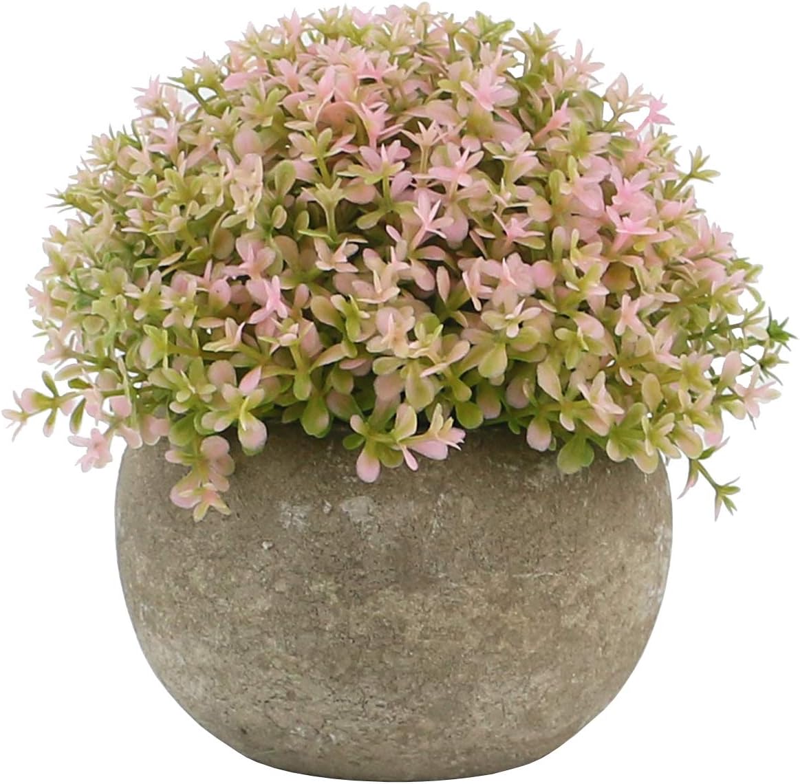 Ogrmar Mini Plastic Faux Plants in Pot/Small Topiary Shrubs Fake Greenery for Bathroom, House Decorations (Green Grass)