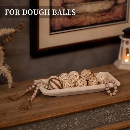 Hanobe Decorative Wooden Dough Bowl: Wood Bowl Decor for Entry Table Decor Coffee Table DecorDining Room Kitchen Decor, Brown