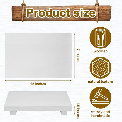 Nuogo Wood Riser Tray Soap, Stand Soap Tray for Kitchen Sink, Wood Pedestal for Kitchen Counter Sink Stand Decorative Rustic Bathroom Dishes Plant Bottles Candles Display(12 x 7 Inch,Brown)