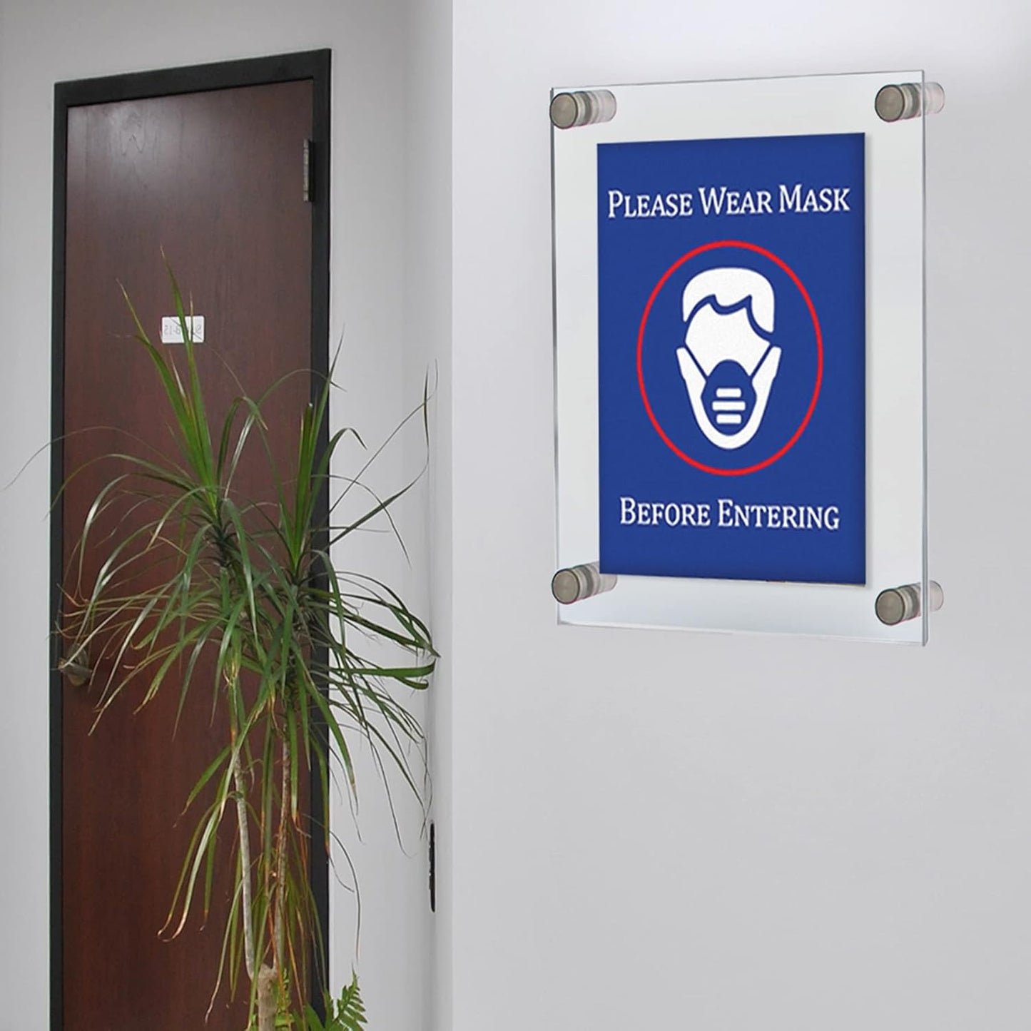 Azar Displays,105536, Floating Acrylic Wall Frame with Silver Hardware Stand Off Caps, Clear Hanging Photo Frame Display Mount with Frameless Border, Glass-Like Frame for Large Prints, 24" x 36"