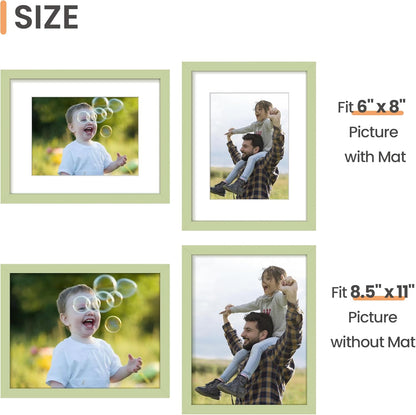 upsimples 8x10 Picture Frame, Display Pictures 5x7 with Mat or 8x10 Without Mat, Wall Hanging Photo Frame, Black, 1 Pack - Colors B