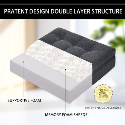 Recliner Cushions for Elderly, 20x20x5 Inch Thick Chair Cushion Patent Design Soft Tufted Dual Layer Booster Seat Cushions for Seniors Recliner Risers Taupe 1P