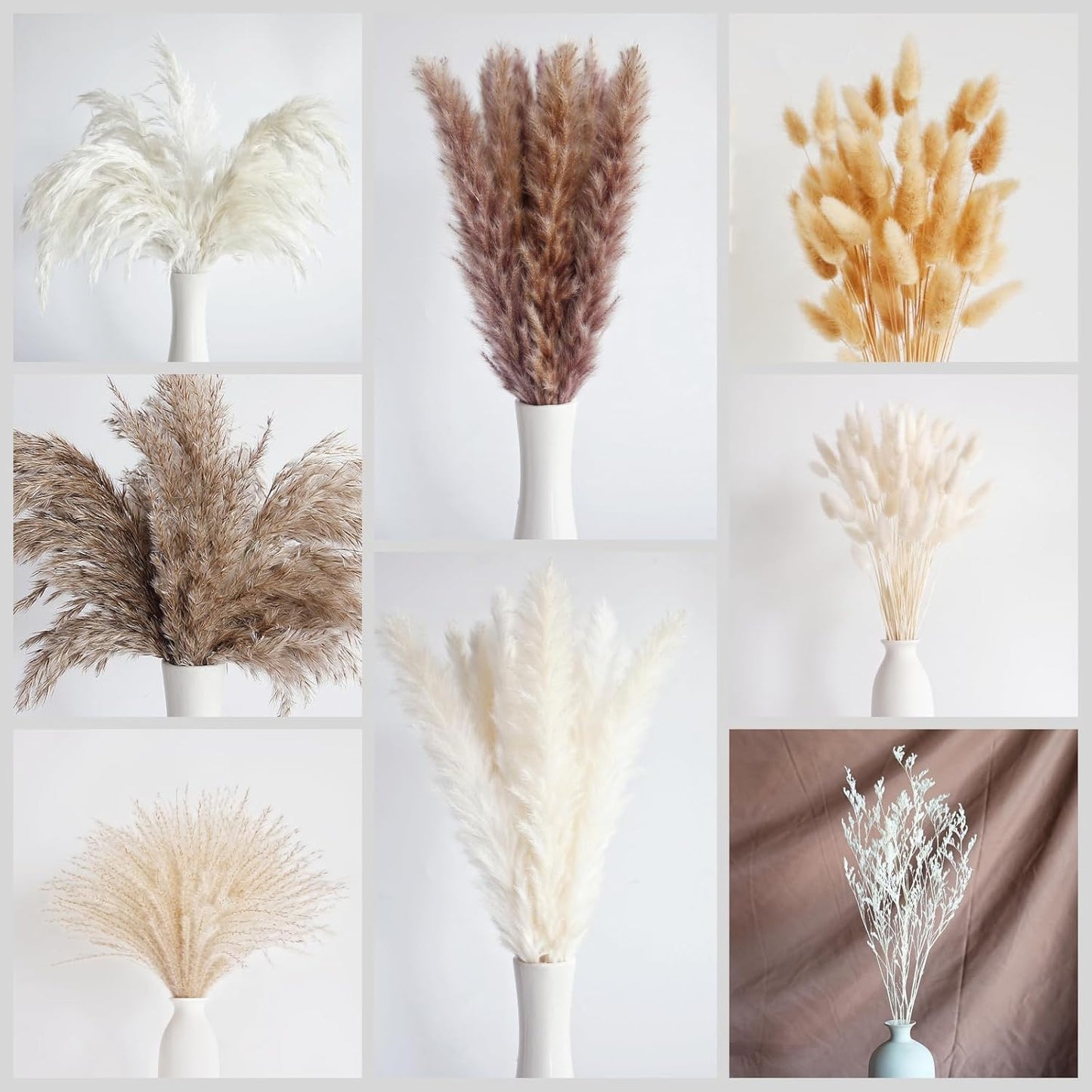 40" inch 10 Stems Pampas Grass Decor Tall, Pampas Grass Bouquet, Natural Dried Flowers for Wedding, Natural Home Decor, Wall Grass, Glam Decor