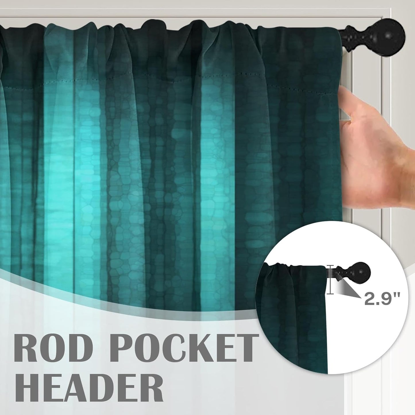 Emvency 2 Pack Dark Grey Valances Window Treatments, Gray Striped Abstract Blackout Drapes Adjustable Curtain for Windows Living Room Kitchen Over Sink, 52x18 Inch Rod Pocket Valances