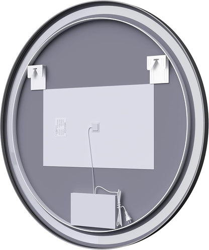 Itrue 12 Inch Small Round Decorative Wall Mirror, HD Silver-Coated Glass with Brushed Black Metal Frame, Minimalist Modern Accent Mirror for Vanity, Narrow Walls, Bathroom, Bedroom & Entryway