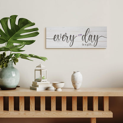Quotes Wall Decor Enjoy the Little Things Sign Family Wall Signs Canvas Prints Rustic Wooden Wall Art Wood Pictures for Living Room Bedroom Office Home Decor, 6 X 17 Inch Framed