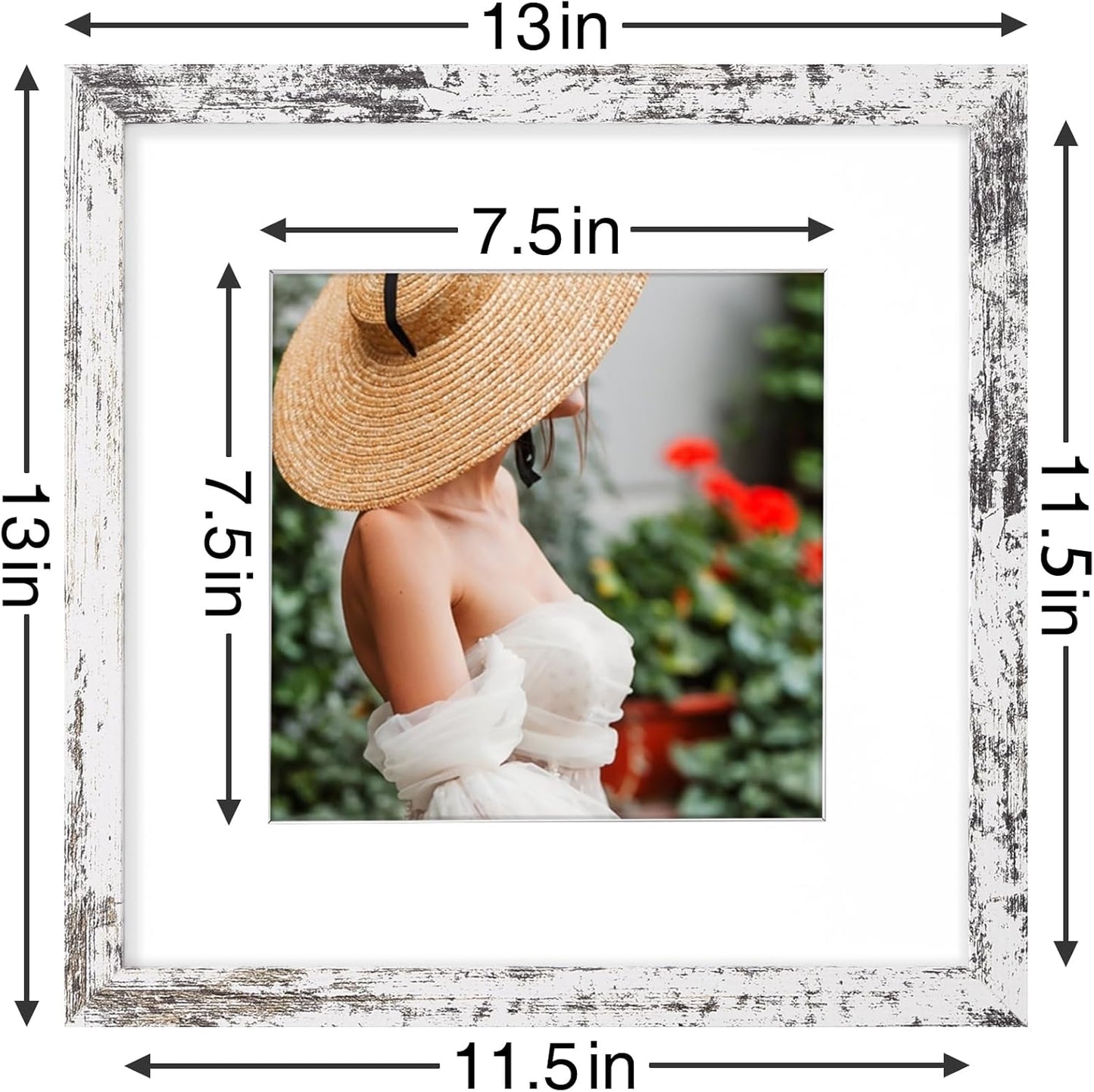 Vittanly 8x10 Picture Frames Set of 9, Shatter Resistant Plexiglass, Display 5x7 Pictures with Mat or 8x10 without Mat, Photo Frames for Wall or Tabletop, Engineered Wood, Black - Colors A