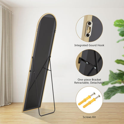 Simple Deluxe Arched Full Length Mirror, 71"x26"Large Floor Mirrors, for Wall Door Bedroom Bathroom Living Room (Gold)