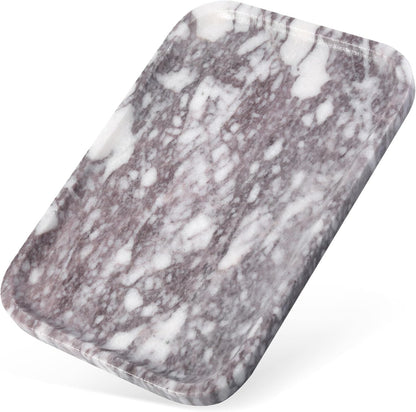 Marble Vanity Tray for Dresser Organizer, Travertine Bathroom Tray Countertop, Beige Decorative Serving Trays, Kitchen Sink Storage, Jewelry & Perfume Holder(Travertino Romano)